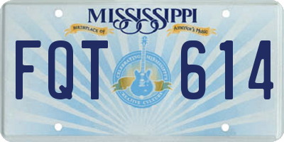 MS license plate FQT614