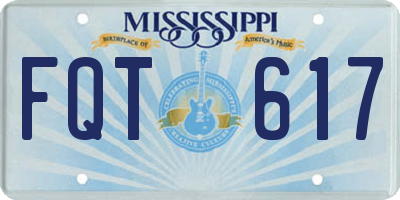 MS license plate FQT617
