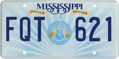 MS license plate FQT621