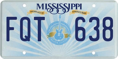 MS license plate FQT638