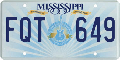 MS license plate FQT649