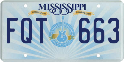 MS license plate FQT663