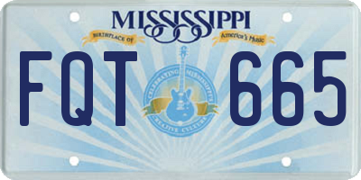 MS license plate FQT665
