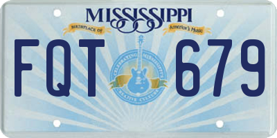 MS license plate FQT679