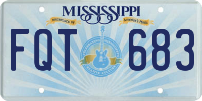MS license plate FQT683