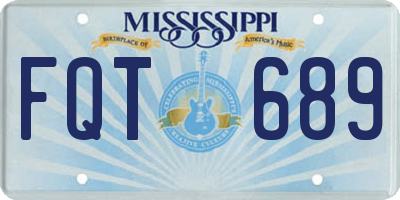 MS license plate FQT689