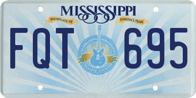 MS license plate FQT695