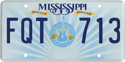 MS license plate FQT713