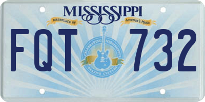 MS license plate FQT732