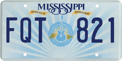 MS license plate FQT821