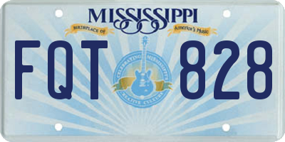 MS license plate FQT828