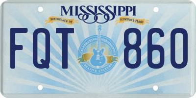 MS license plate FQT860