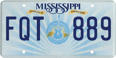 MS license plate FQT889