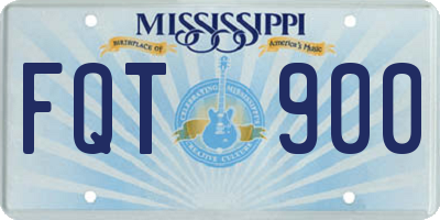 MS license plate FQT900