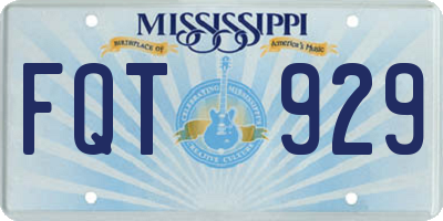 MS license plate FQT929