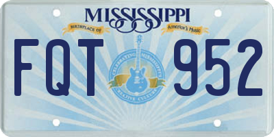 MS license plate FQT952