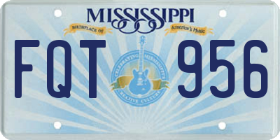 MS license plate FQT956