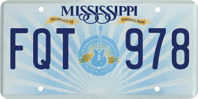 MS license plate FQT978