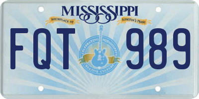 MS license plate FQT989