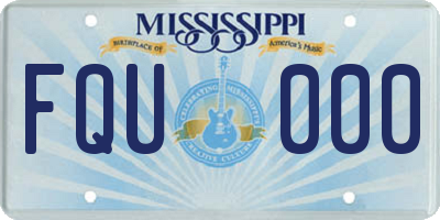 MS license plate FQU000