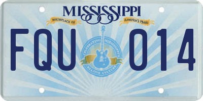 MS license plate FQU014