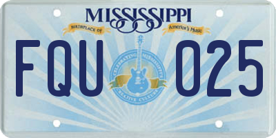 MS license plate FQU025