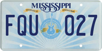 MS license plate FQU027