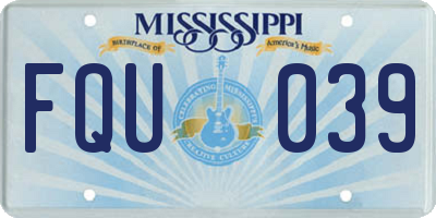 MS license plate FQU039