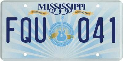 MS license plate FQU041
