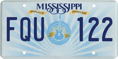 MS license plate FQU122
