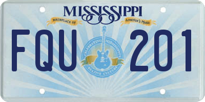 MS license plate FQU201
