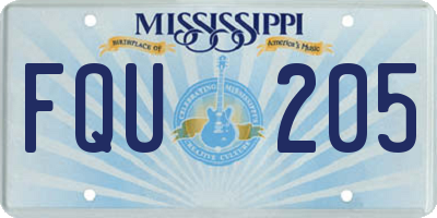 MS license plate FQU205