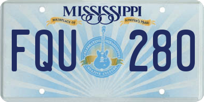 MS license plate FQU280