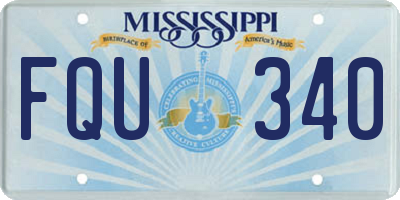 MS license plate FQU340
