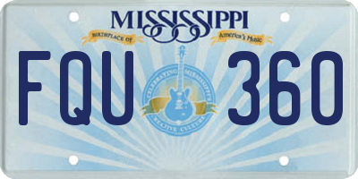 MS license plate FQU360