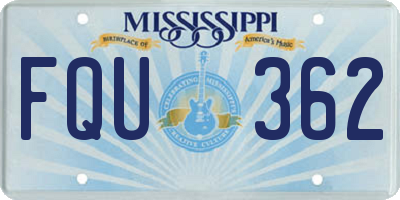 MS license plate FQU362