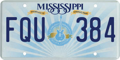 MS license plate FQU384