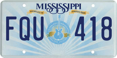 MS license plate FQU418