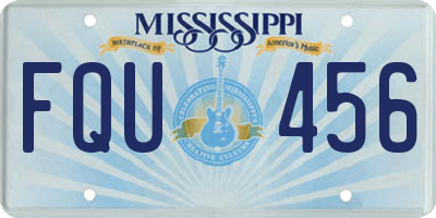 MS license plate FQU456