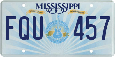 MS license plate FQU457