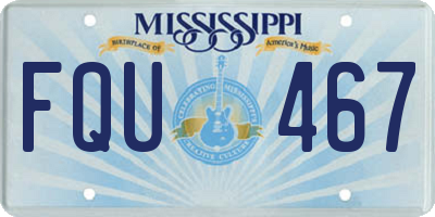 MS license plate FQU467