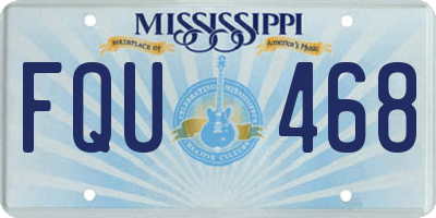 MS license plate FQU468