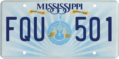 MS license plate FQU501