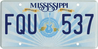 MS license plate FQU537