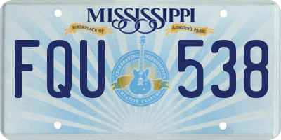 MS license plate FQU538
