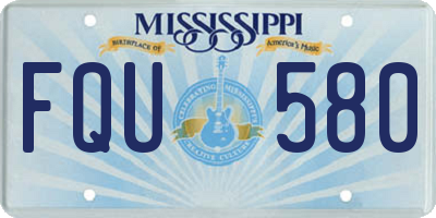 MS license plate FQU580