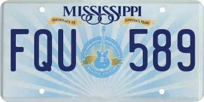 MS license plate FQU589