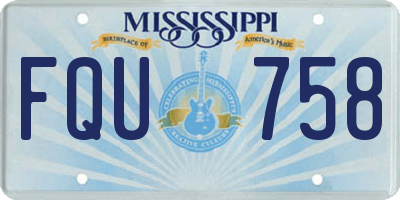 MS license plate FQU758