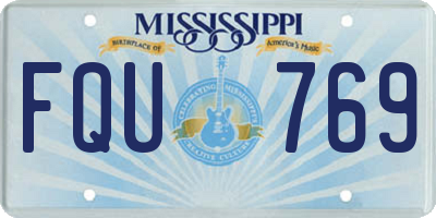 MS license plate FQU769