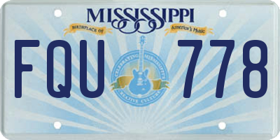 MS license plate FQU778